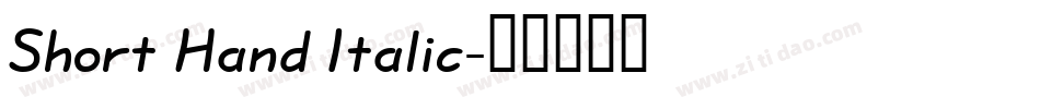 Short Hand Italic字体转换
